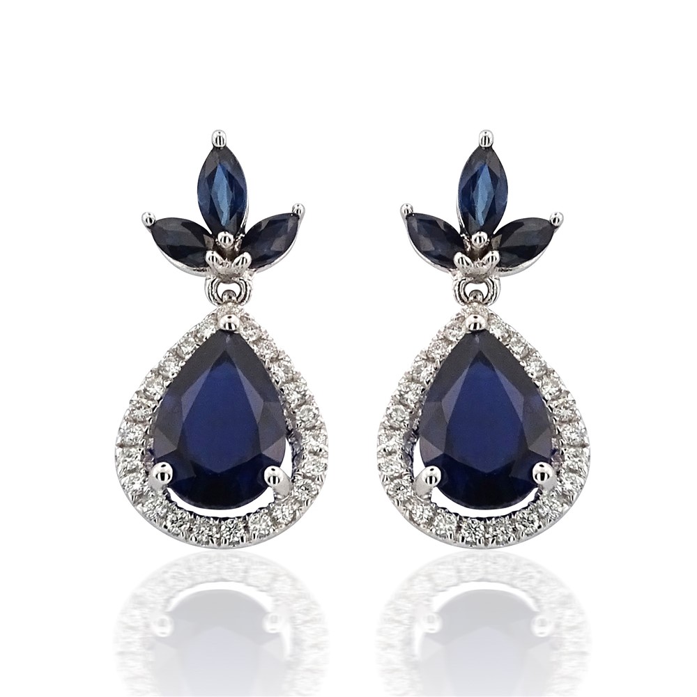 4,17 Ct. Diamond Sapphire Earring